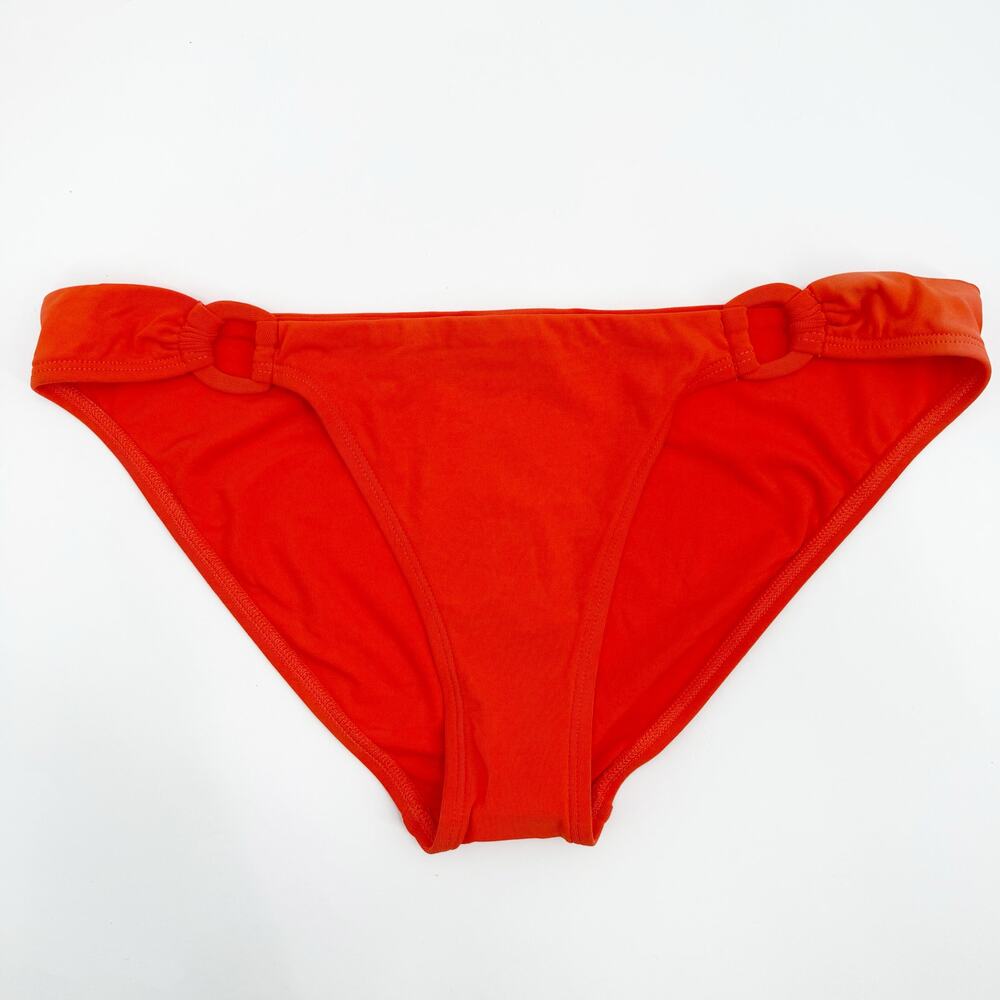 ROBIN PICCONE Bikini Bottoms Size Large NEW Swim Orange Ring Detail Classic NWOT